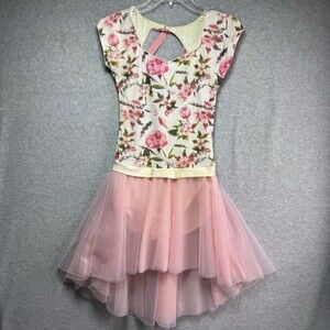 Dance Costume Floral Medium Adult Pink Revolution 21640 Ballet Lyrical Flowy Bow